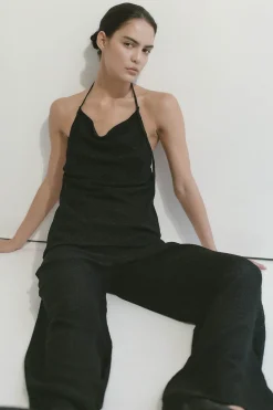 Pants*St. Agni Textured Silk Pants - Black