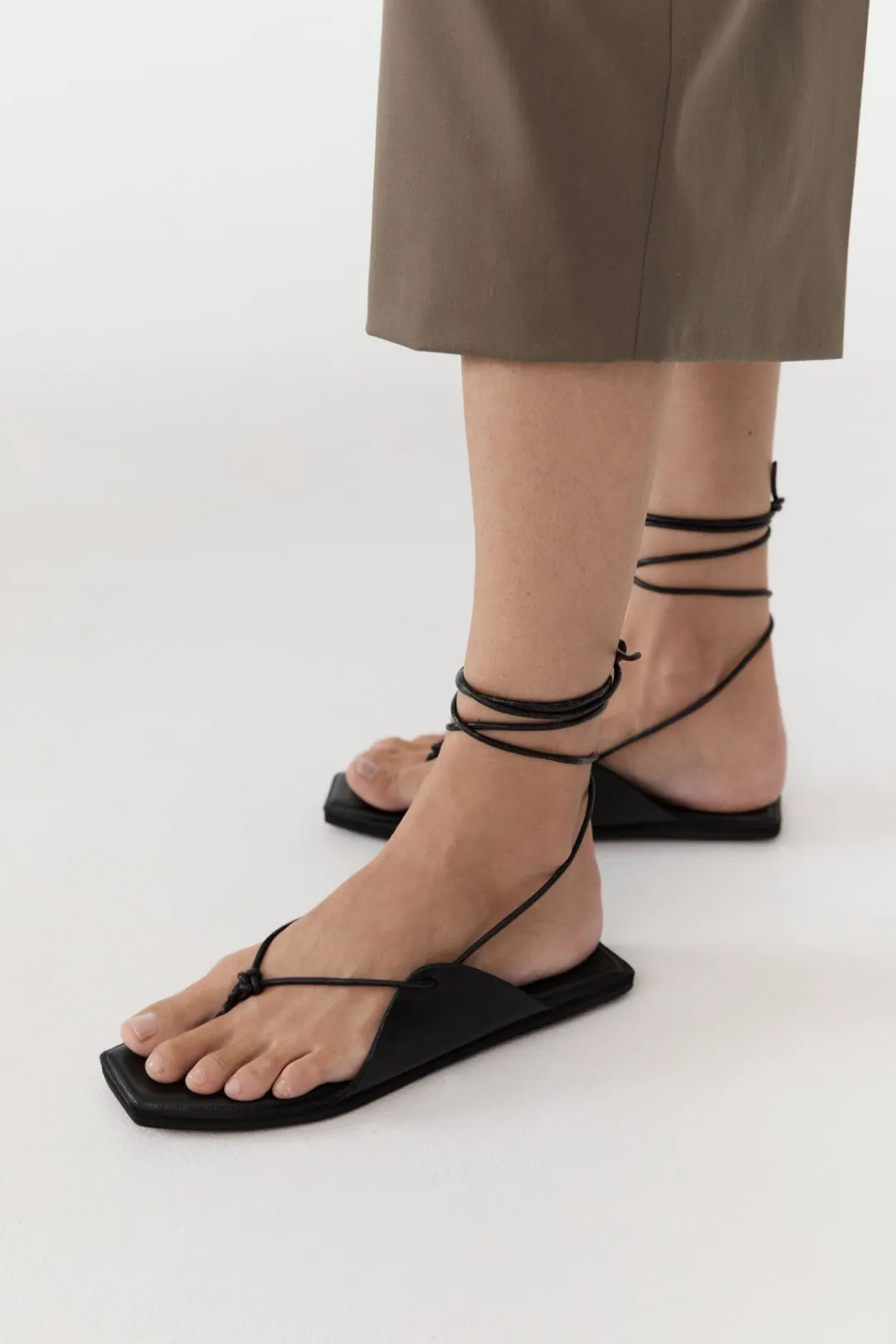 Sandals*St. Agni Tie Up Sandal - Black