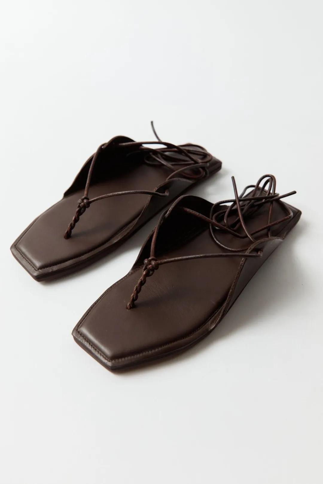 Sandals*St. Agni Tie Up Sandal - Chocolate