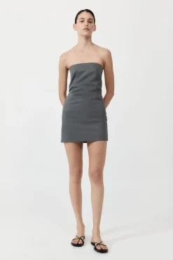Dresses*St. Agni Tuck Mini Dress - Pewter Grey