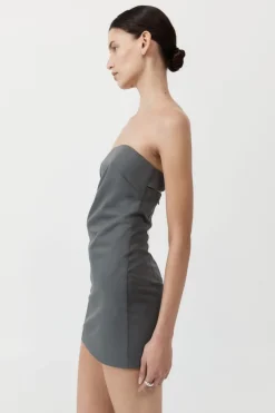 Dresses*St. Agni Tuck Mini Dress - Pewter Grey