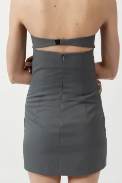 Dresses*St. Agni Tuck Mini Dress - Pewter Grey