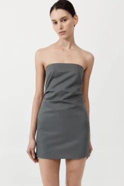 Tailoring*St. Agni Tuck Mini Dress - Pewter Grey