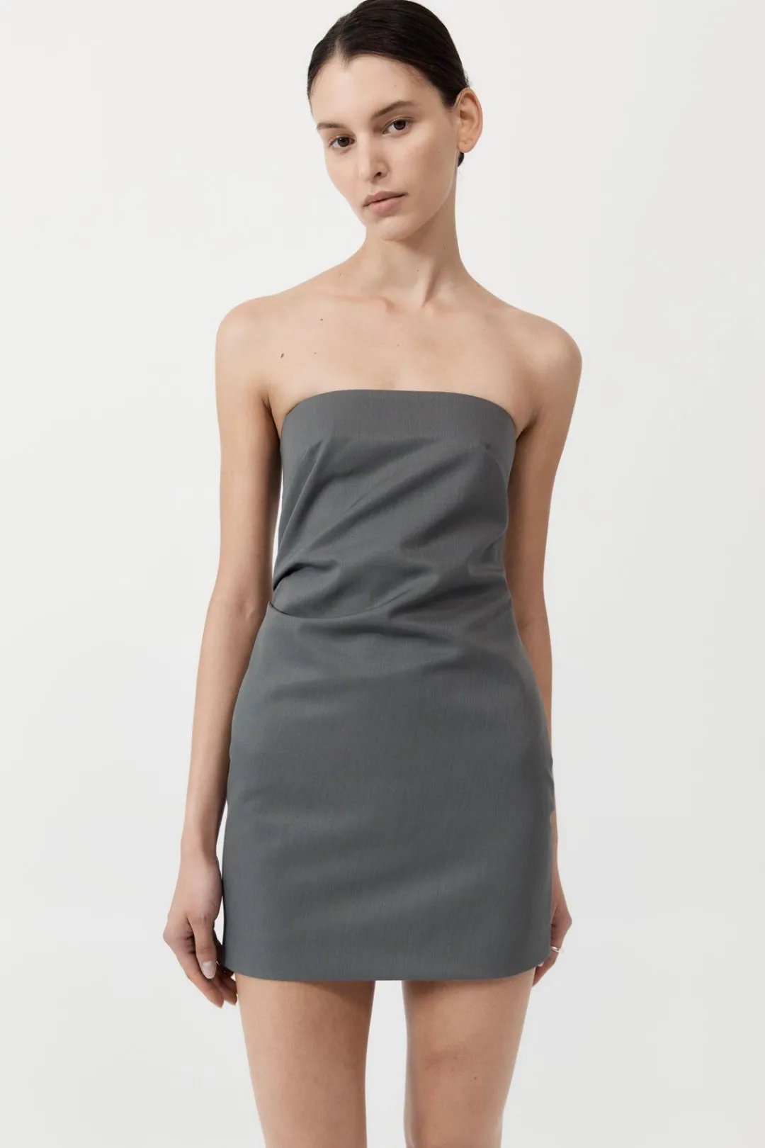 Tailoring*St. Agni Tuck Mini Dress - Pewter Grey