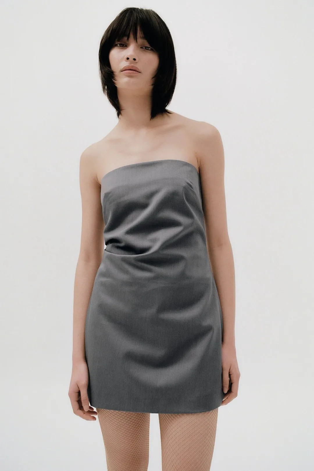 Tailoring*St. Agni Tuck Mini Dress - Pewter Grey