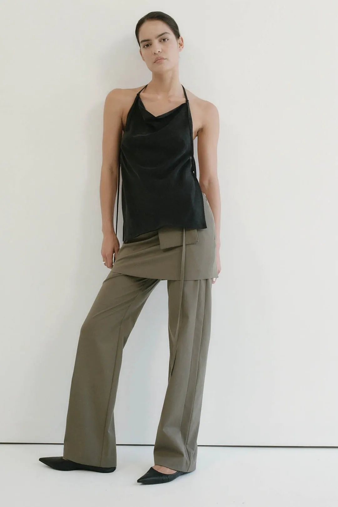 Tailoring*St. Agni Utilitarian Pocket Mini Skirt - Kelp