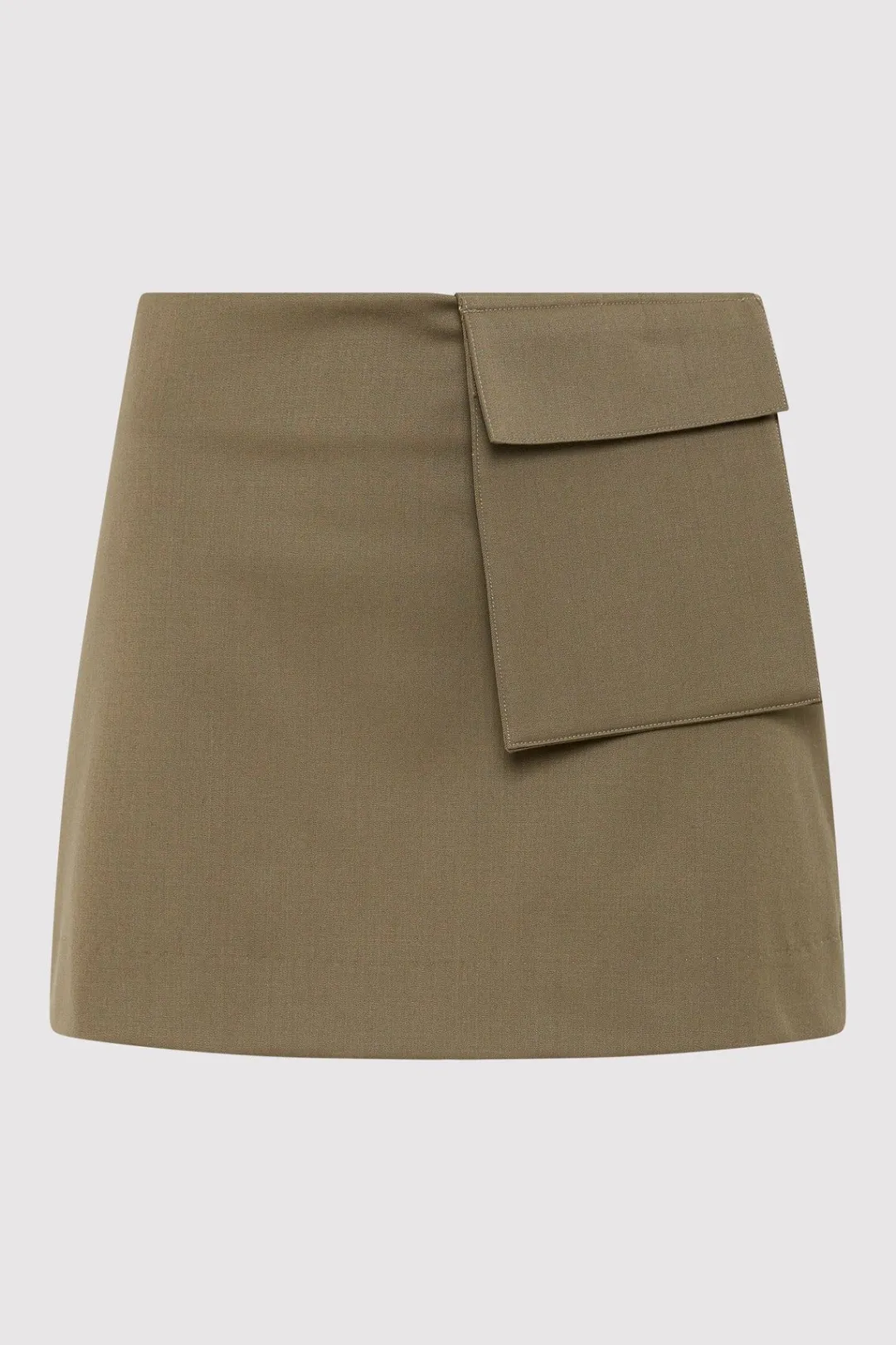 Tailoring*St. Agni Utilitarian Pocket Mini Skirt - Kelp