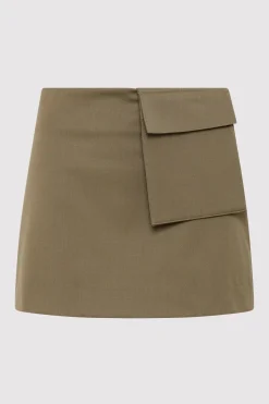 Skirts*St. Agni Utilitarian Pocket Mini Skirt - Kelp