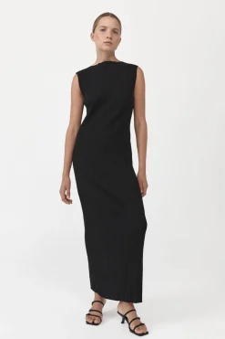 Knitwear*St. Agni Vas Pleat Knit Dress - Black