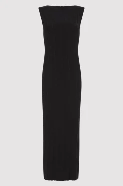 Knitwear*St. Agni Vas Pleat Knit Dress - Black