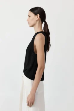 Tops*St. Agni Viscose Shell Top - Black