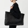 Bags*St. Agni Wide Bagu Woven Tote - Black