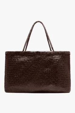 Bags*St. Agni Wide Bagu Woven Tote - Chocolate