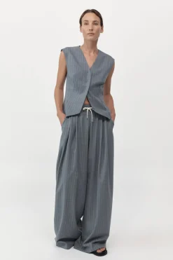 Tops*St. Agni Wool Vest - Chalk Stripe