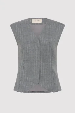 Tops*St. Agni Wool Vest - Chalk Stripe
