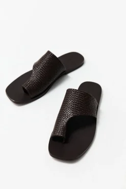 Slides*St. Agni Woven Abstract Slide - Chocolate