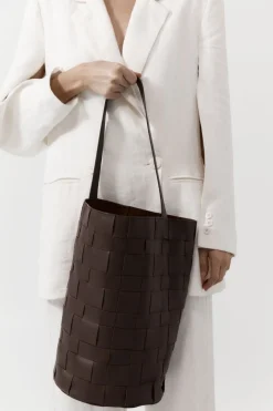 Bags*St. Agni Woven Bucket Bag - Chocolate