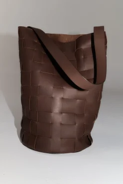 Bags*St. Agni Woven Bucket Bag - Chocolate