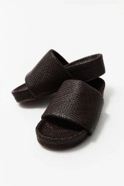 Slides*St. Agni Woven Everyday Flatform Slide - Chocolate