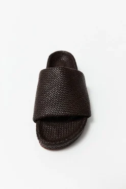 Slides*St. Agni Woven Everyday Flatform Slide - Chocolate