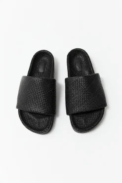 Flatforms*St. Agni Woven Everyday Flatform Slide - Black