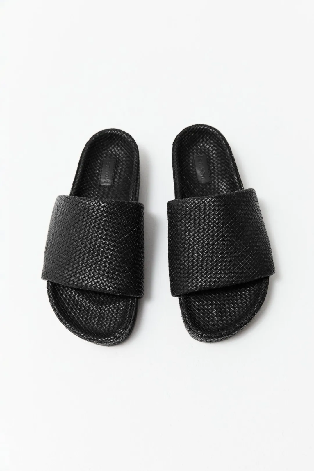 Slides*St. Agni Woven Everyday Flatform Slide - Black