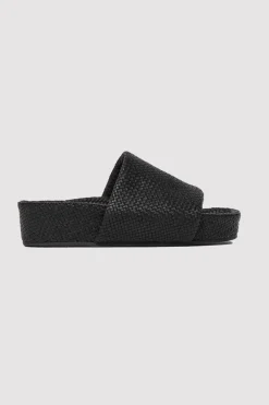 Slides*St. Agni Woven Everyday Flatform Slide - Black
