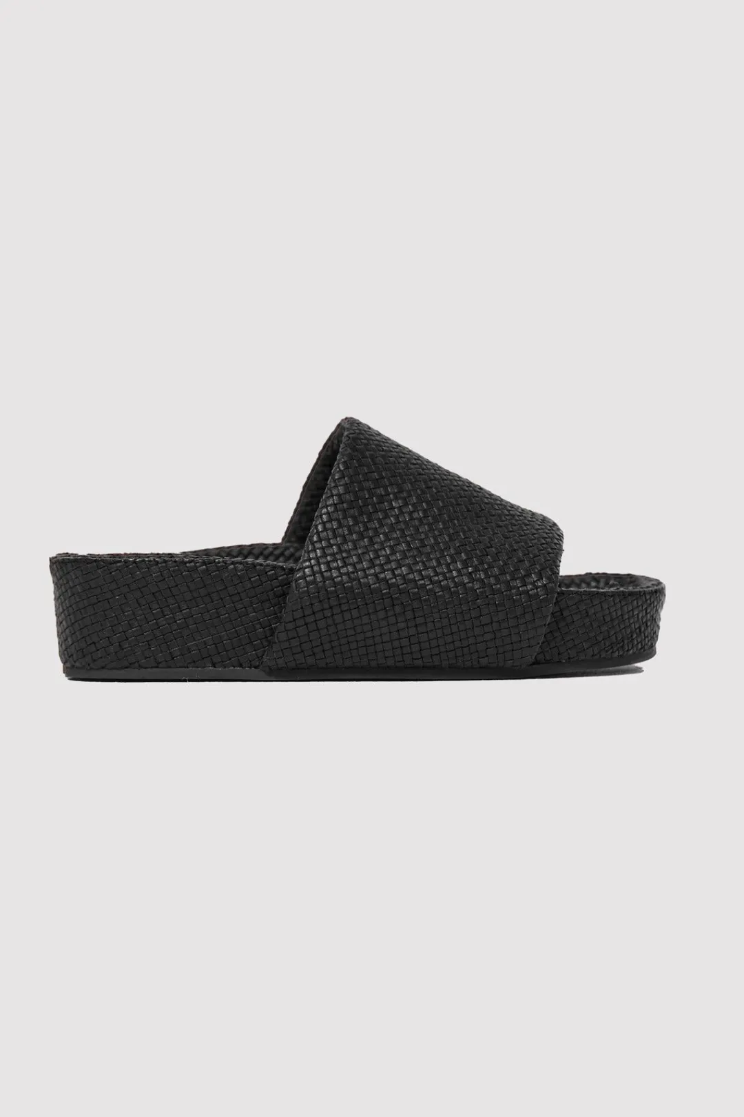 Slides*St. Agni Woven Everyday Flatform Slide - Black