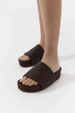 Flatforms*St. Agni Woven Everyday Flatform Slide - Chocolate