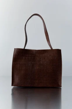 Bags*St. Agni Woven Minimal Mini Tote - Antique Tan
