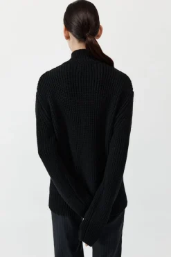Knitwear*St. Agni Zip Detail Cardigan - Black
