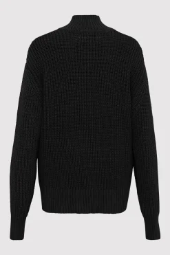Knitwear*St. Agni Zip Detail Cardigan - Black