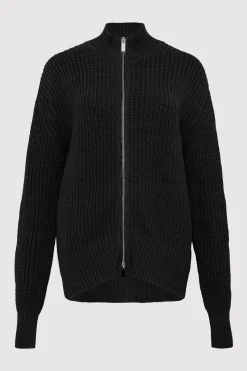 Jumpers*St. Agni Zip Detail Cardigan - Black