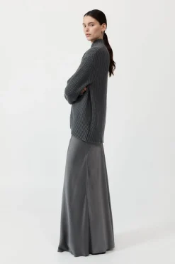 Jumpers*St. Agni Zip Detail Cardigan - Smoke