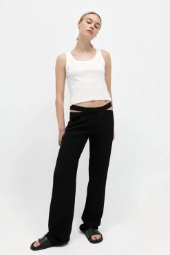 Pants*St. Agni Zip Detail Trousers - Black