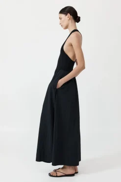 Dresses*St. Agni Plunge Neck Dress - Black