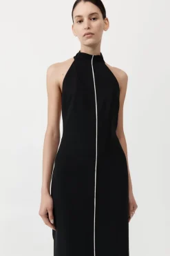 Dresses*St. Agni Raw Edge Halter Dress - Black